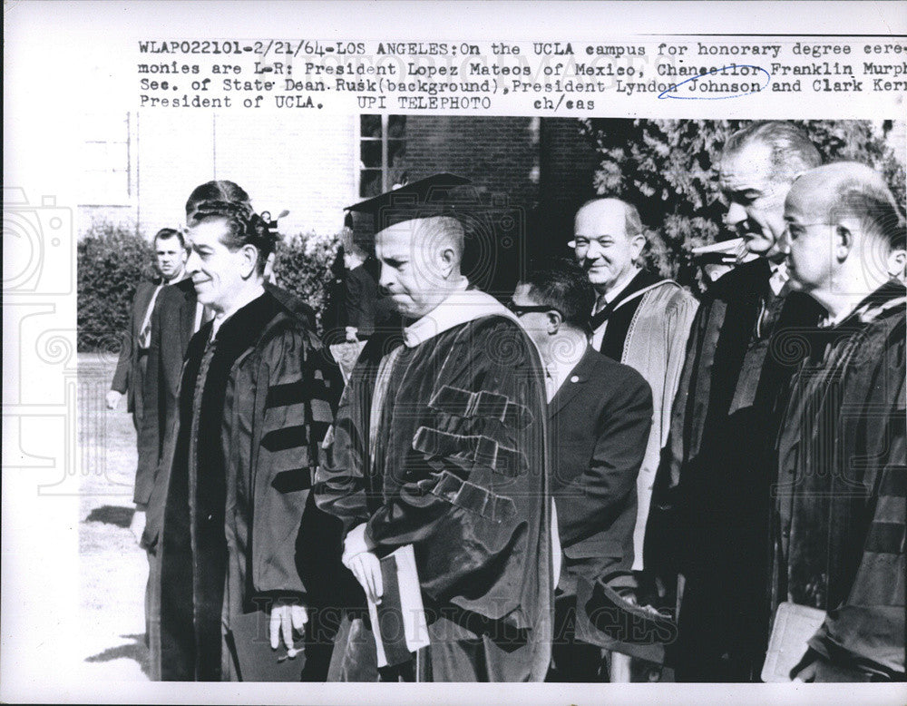 1964 Press Photo President Adolfo Lopez Mateos &amp; Pres. Lyndon Johnson - Historic Images