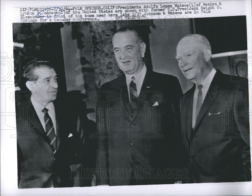 1964 Press Photo President Adolfo Lopez Mateos &amp; Pres. Lyndon Johnson - Historic Images