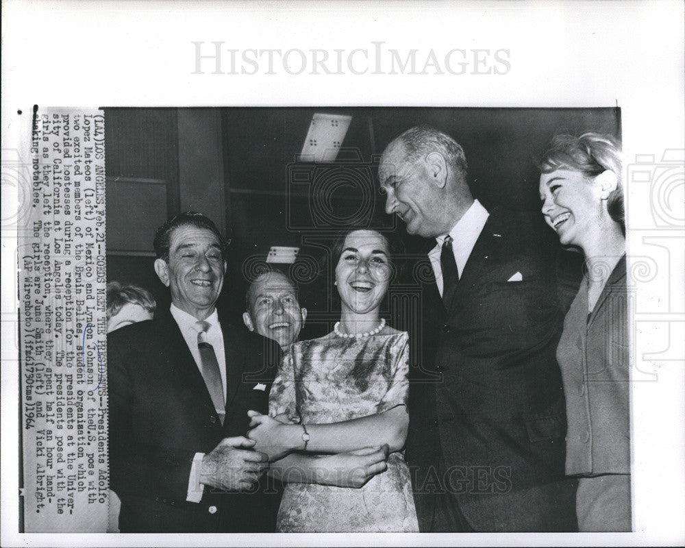 1964 Press Photo President Adolfo Lopez Mateos &amp; Pres. Lyndon Johnson - Historic Images