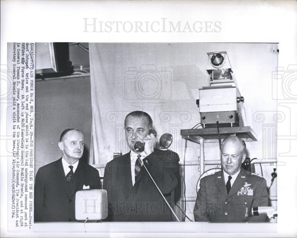 1964 Press Photo President Johnson and NATO Secretary General Manlio Srosio - Historic Images