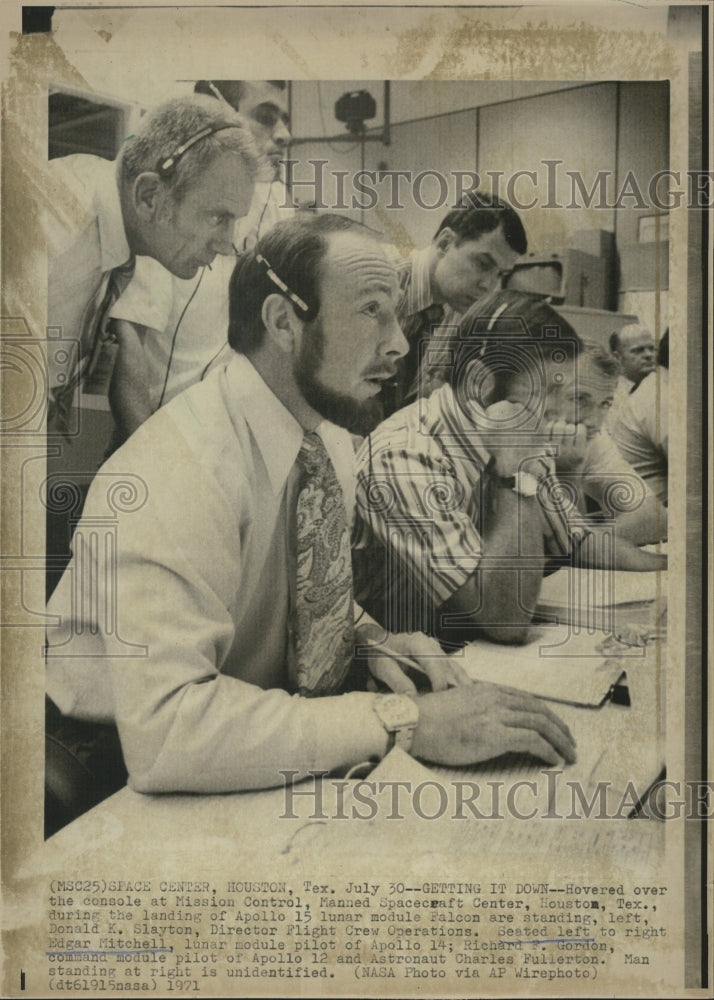 1971  Mission control Edgar Mitchell Richard F. Gordon - Historic Images