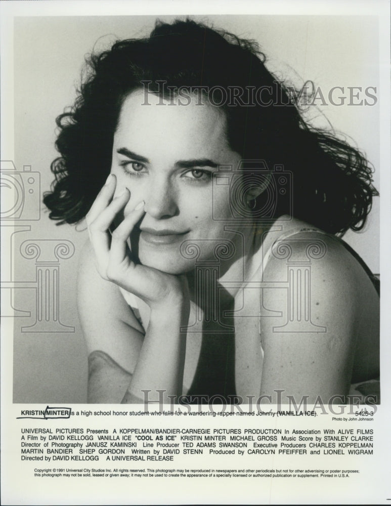 1991 Press Photo Kristin Minter in Cool as Ice - Historic Images