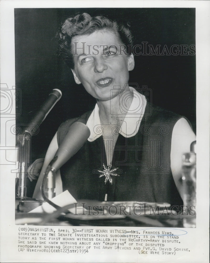 1954 Mrs. Frances Mims Secreaty of Senate Investigations Subcomittee - Historic Images
