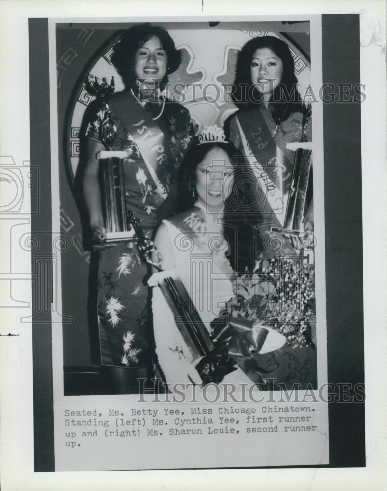 1983 Press Photo Betty Yee Miss Chicago Chinatown Cynthia Lee Sharon Louie - Historic Images