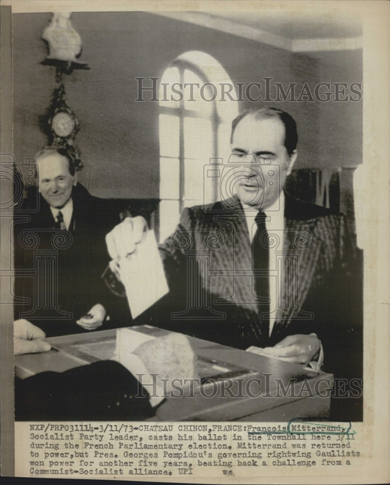 1973 Press Photo Francois Mitterrand Socialist Party Leader - RSG00519 - Historic Images