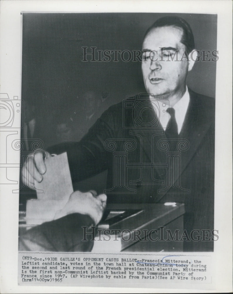 1965 Press Photo Francois Mitterand - Historic Images