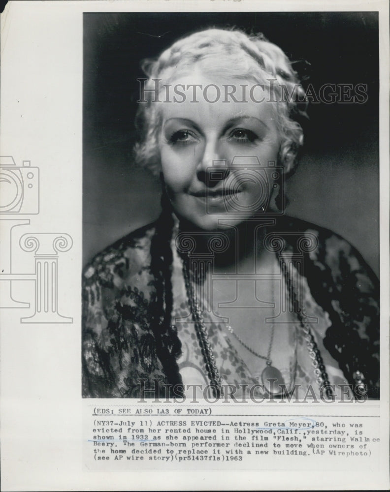 1963 Actress Greta Meyer  Evicted from Home - Historic Images