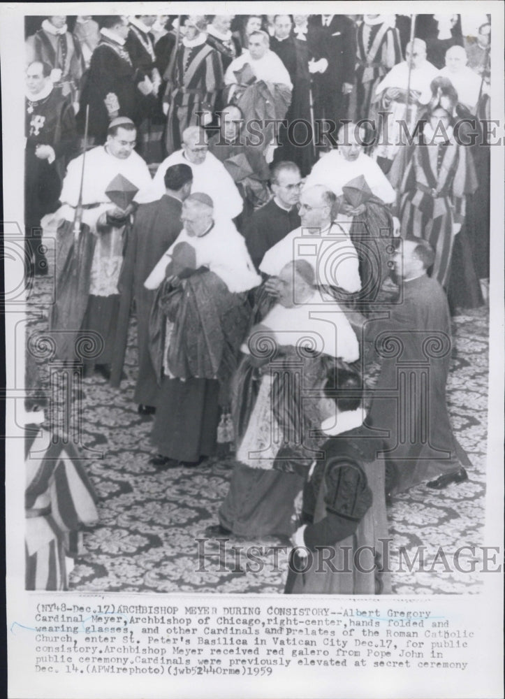 1959 Press Photo Albert Gregory Cardinal Meyer Archbishop of Chicago at ceremony - Historic Images