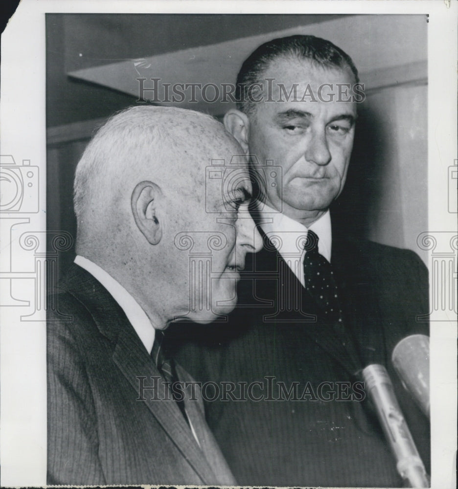 1960 Rep John Rooney and Vice Pre Lyndon Johnston - Historic Images