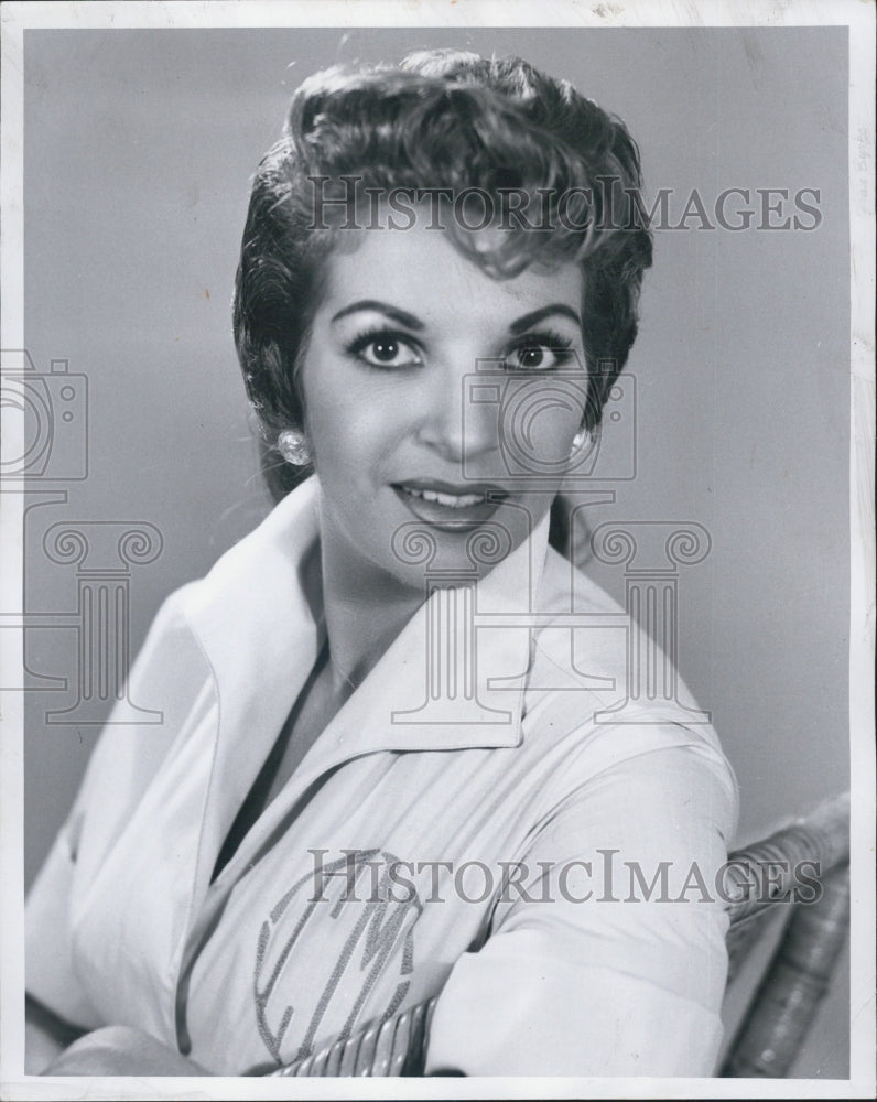 1960 Singer Connie Mitchell Wearing Shirt With Initials Portrait - Historic Images