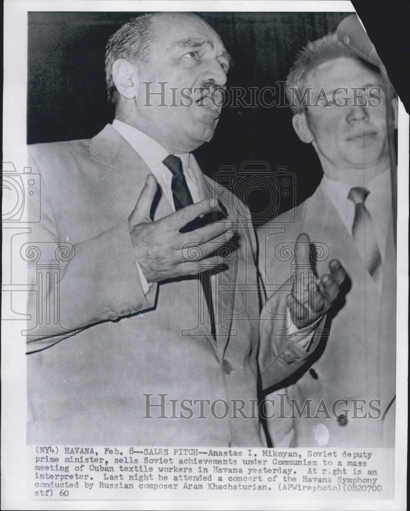 1960 Soviet Deputy Prime Minister Anastas I. Mikoyan And Interpreter - Historic Images