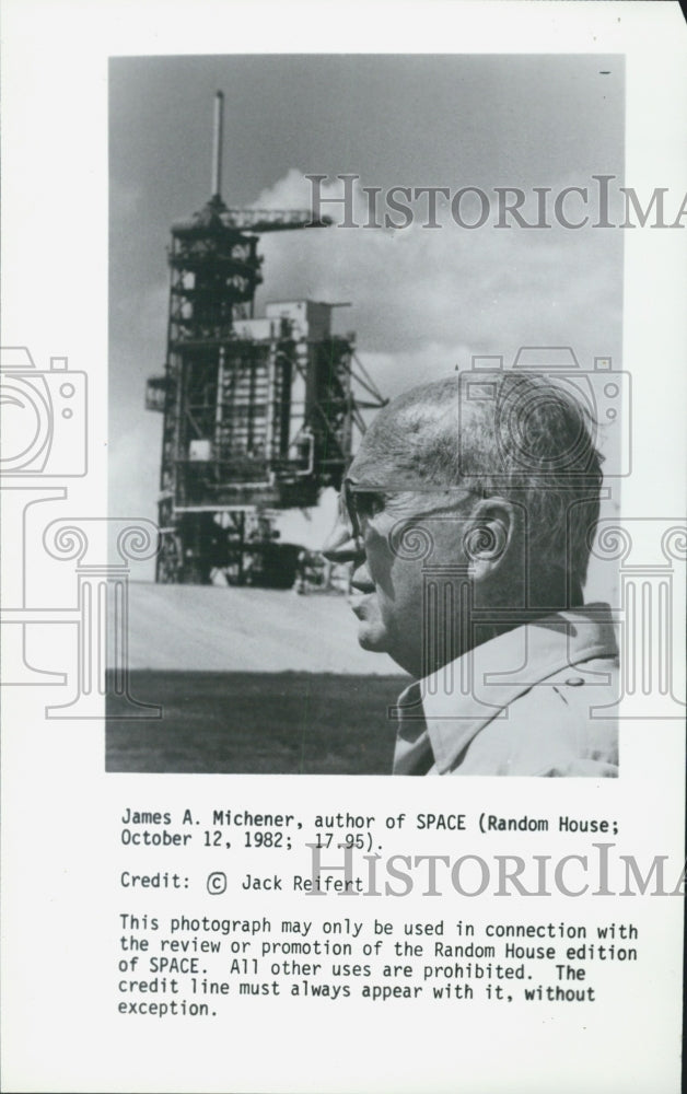 1982 Press Photo James A. Michener Author - Historic Images