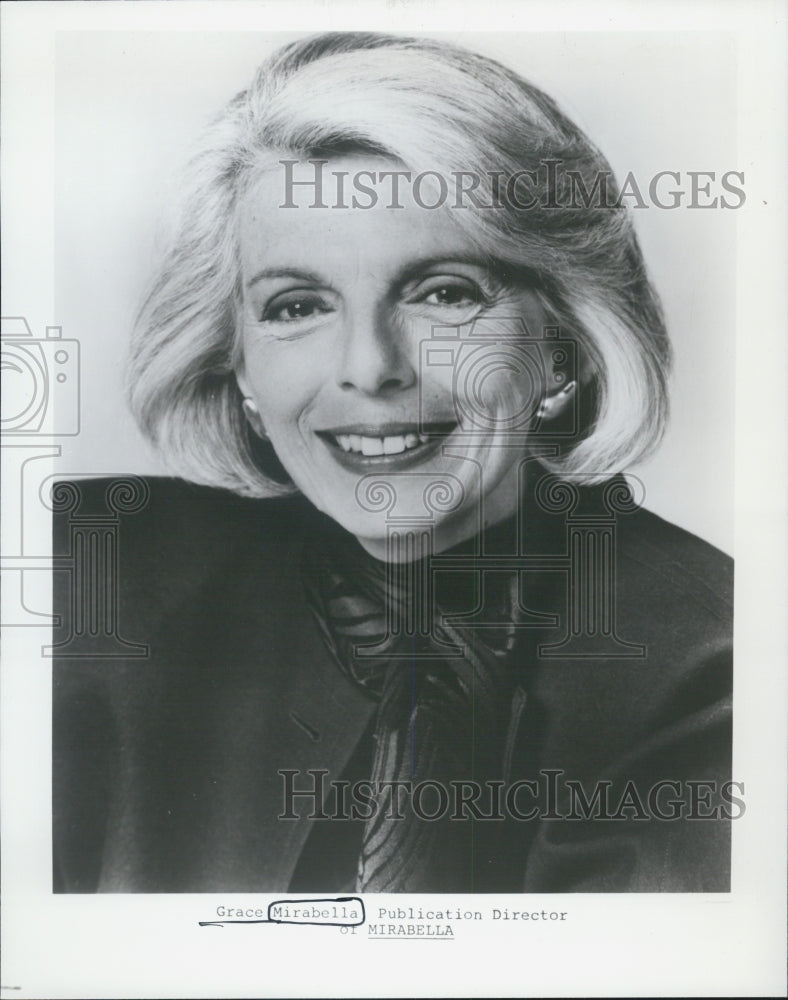 1989 Press Photo Grace Mirabella, Publication Director Of &quot;Mirabella&quot; Magazine - Historic Images