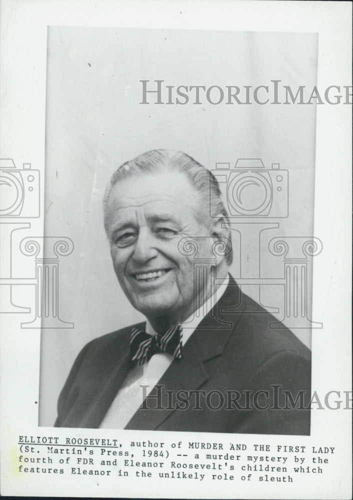 1986 Press Photo Elliot Roosevelt author of Murder and the first lady - Historic Images