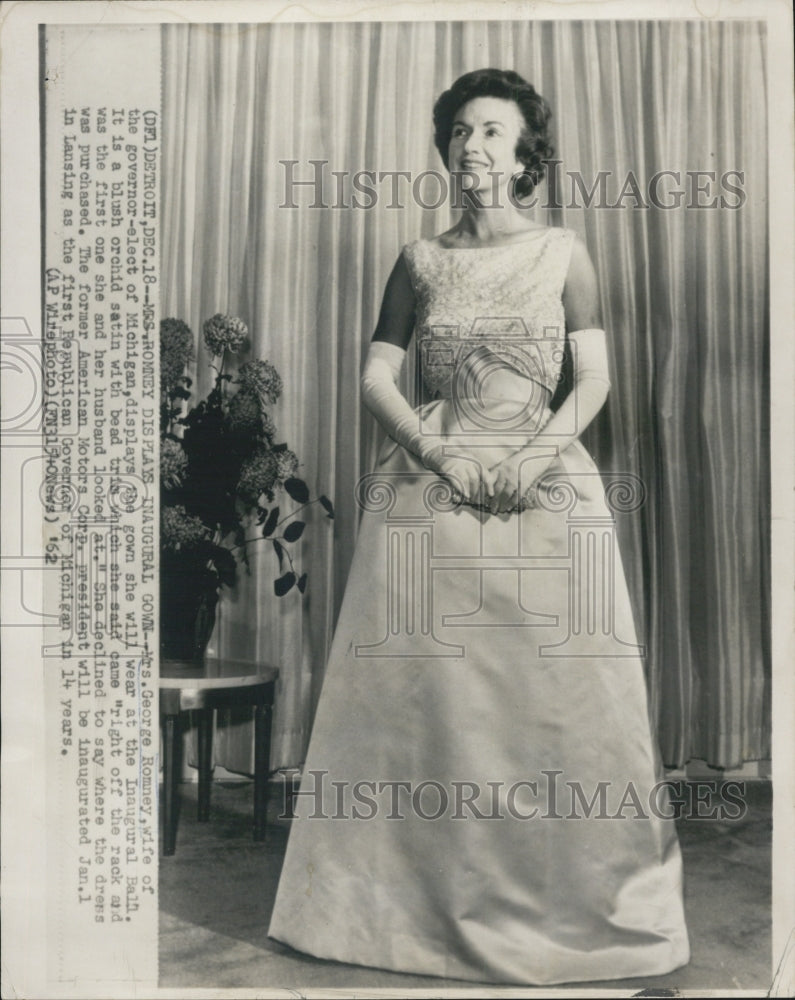 1962 Mrs. George Romney wife of governor elect Michigan - Historic Images