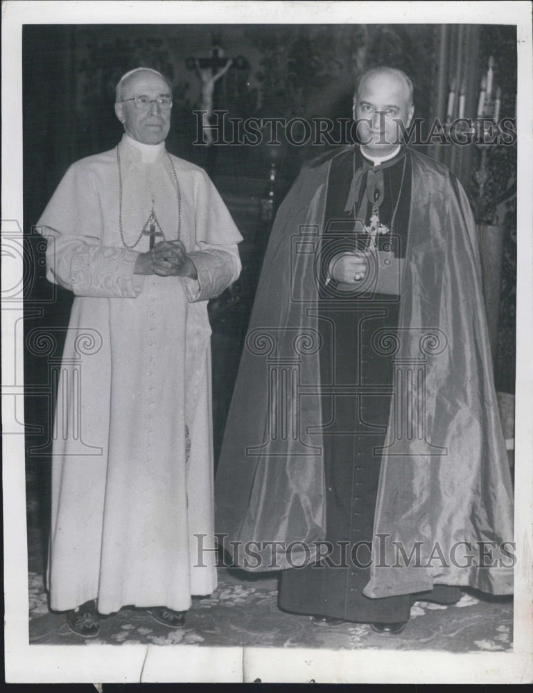 1957 Press Photo Albert Meyer, Archbishop of Milwaukee At Italian Conference - Historic Images