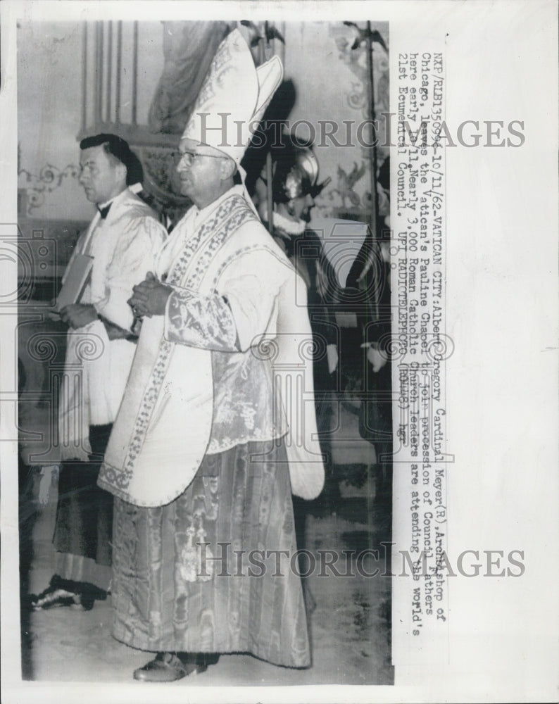 1962 Gregory Meyer, Archbishop Chicago Leaves Vatican - Historic Images