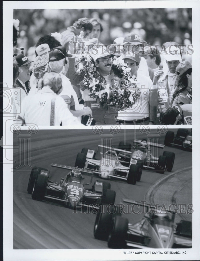 1987 Press Photo Bobby Rahal Competes In Indianapolis 500 On ABC Television - Historic Images
