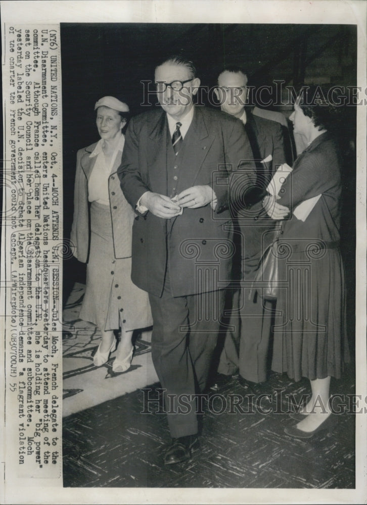 1955 Jule Moch French Delegate Attends U.N. Disarmament Committee - Historic Images