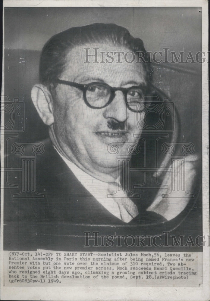 1949 French Premier Socialist Jules Moch At National Assembly Paris - Historic Images