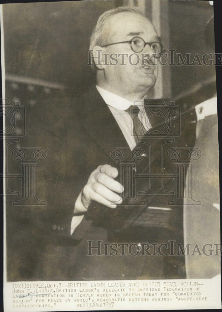 1937 John C. Little British Labor Delegate To American Federation - Historic Images