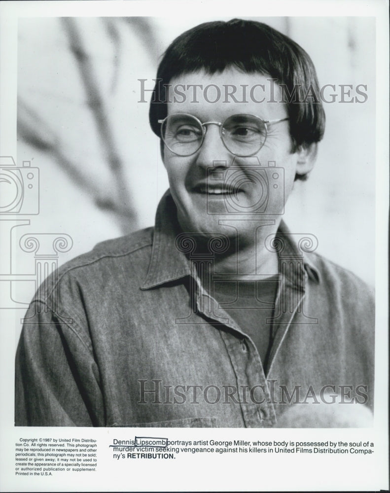 1987 Press Photo Retribution Film Actor Dennis Lipscomb As George Miller - Historic Images