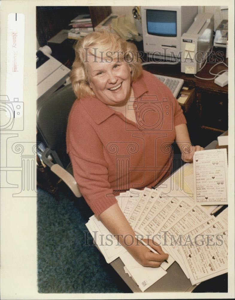 1989 Press Photo Karen Quigley Editor Of Women&#39;s Magazine Plus Side - Historic Images