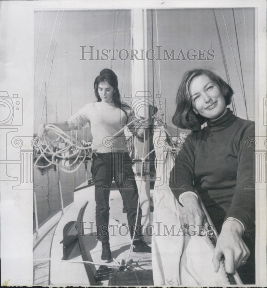 1962 Press Photo Second Mate Giselle Mayer Jacquelyn Miller Sails - RSG02117 - Historic Images