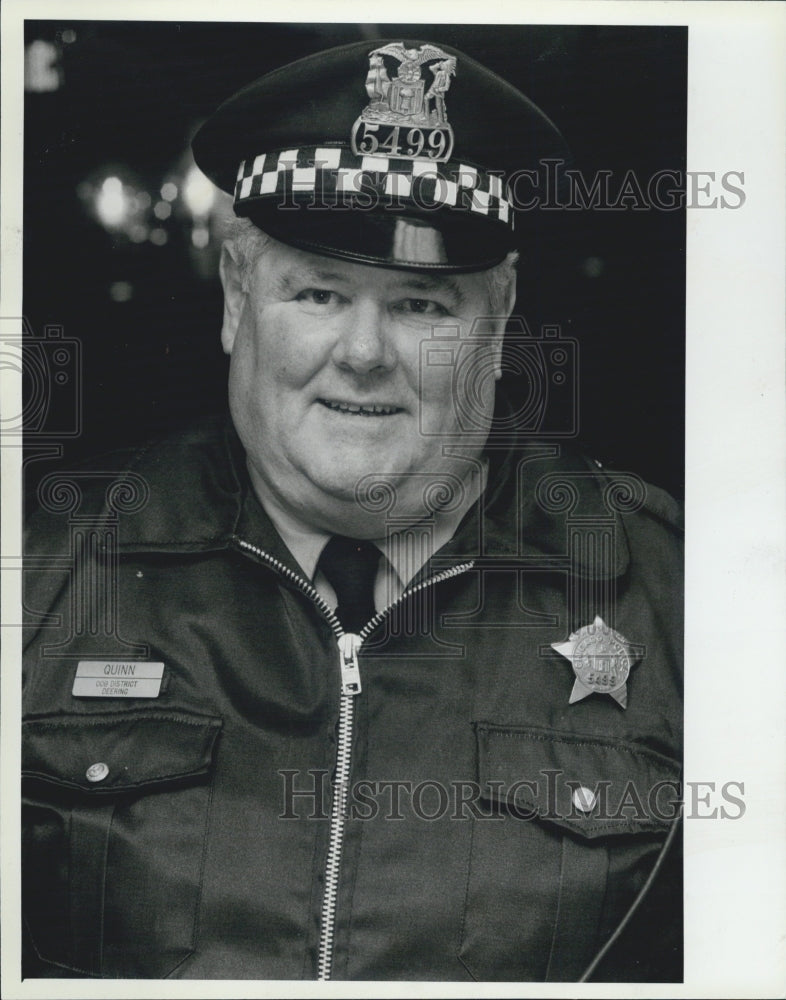 1984 Press Photo Martin Quinn Chicago District Nine Police Officer - Historic Images