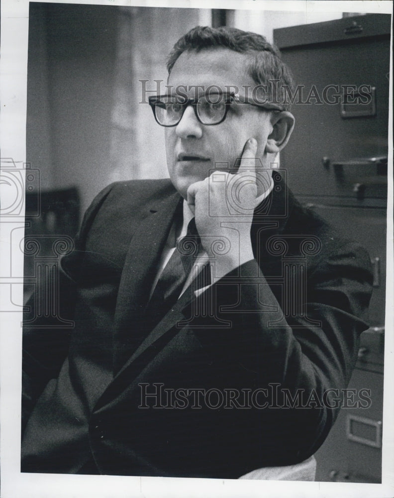 1968 of May School principal Stanley Ptak talking about busing issue - Historic Images