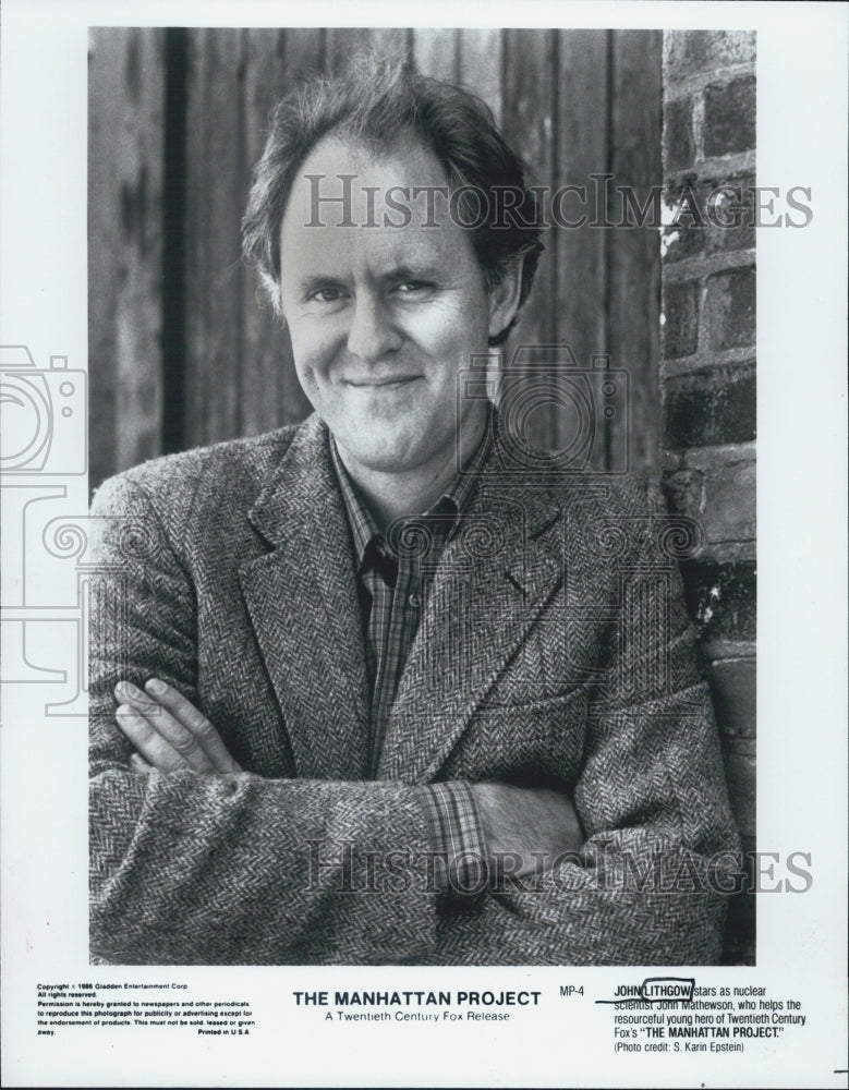 1987 Press Photo John Lithgow Actors The Manhattan Project - Historic Images