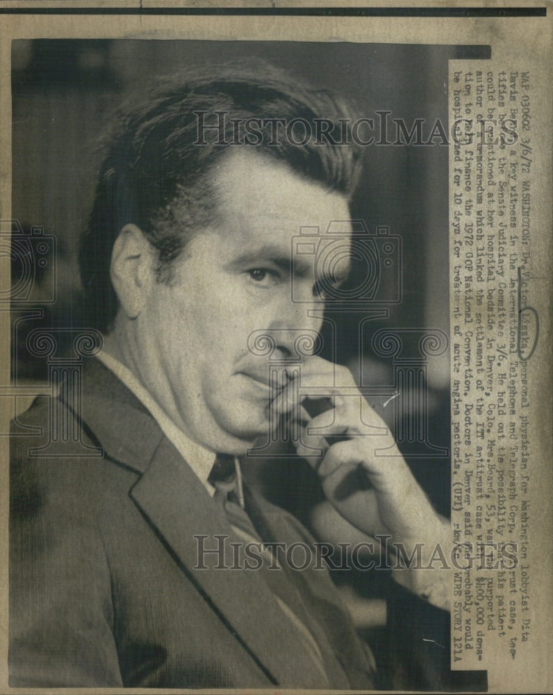 1972 Physician Victor Liszka Witness In Antitrust Case Washington - Historic Images