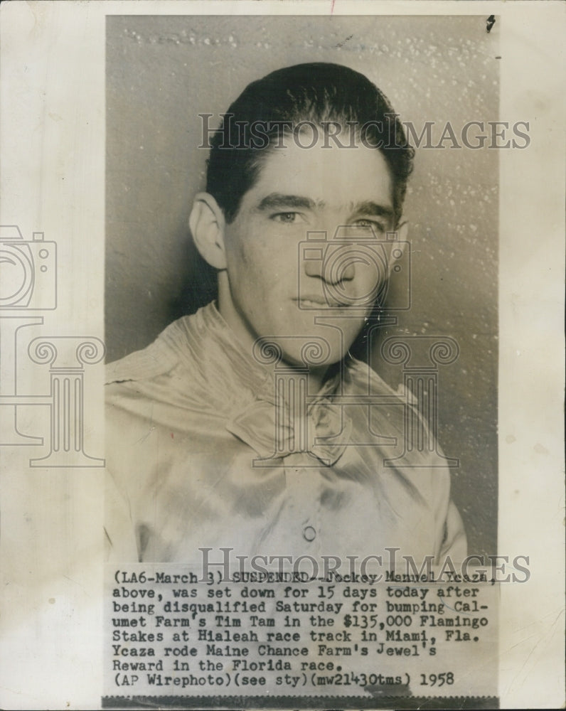 1958 Jockey Manuel Yeaza - Historic Images