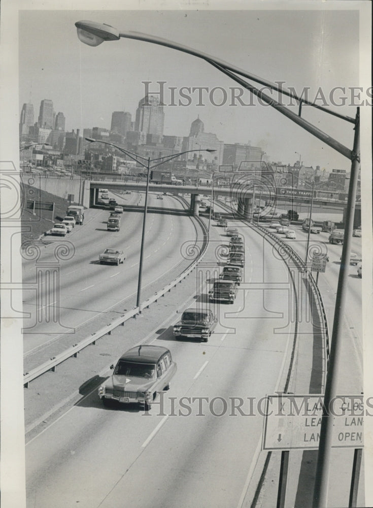 1965 Funeral Cortege Cardinal Myer Keenedy expressway - Historic Images