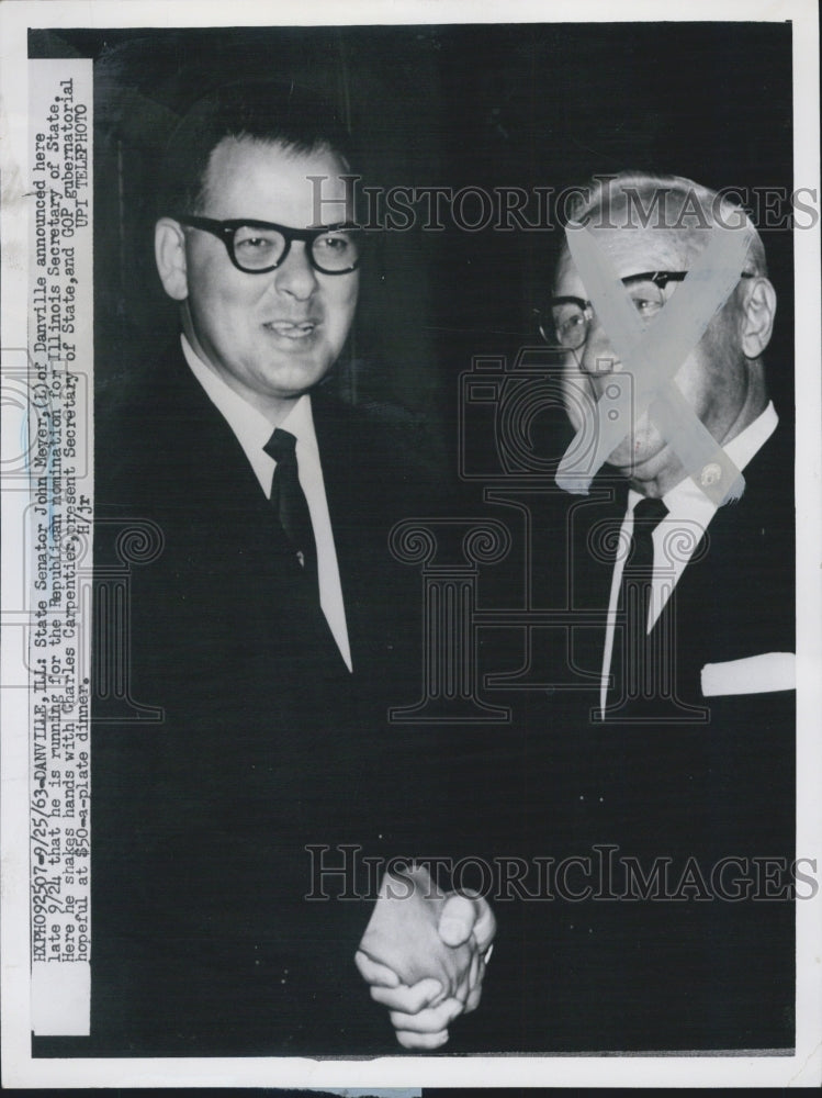 1963 Illinois Senator John Meyer/Charles Carpentier/Secretary State - Historic Images