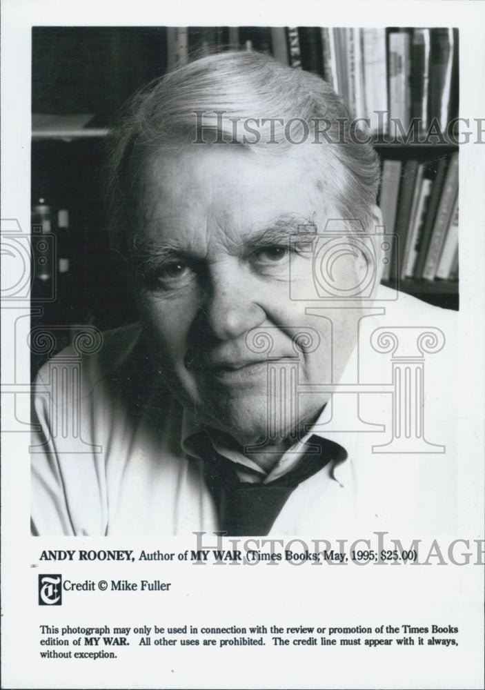 1995 Press Photo Rooney Author of &quot;My War&quot; - Historic Images