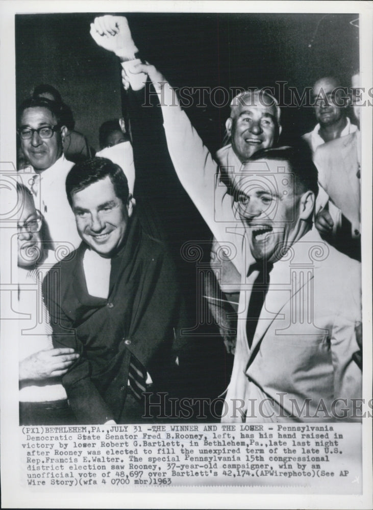 1963 Congressional Race Celebration Winner Rooney Loser Bartlett - Historic Images