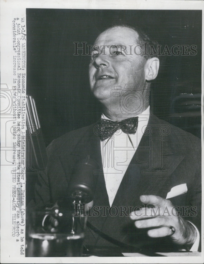 1959 Economic Stabilization Administrator Roger Putnam Speaking - Historic Images