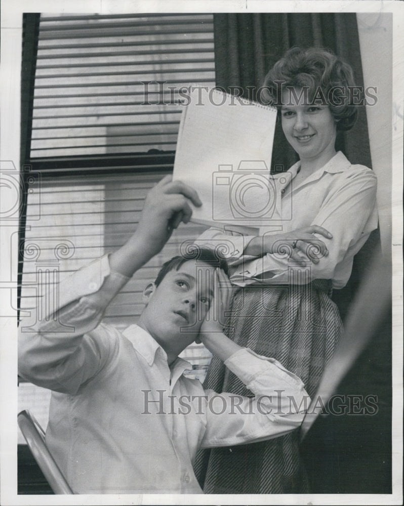 1962 Child Actor Edward Putta Teacher Linda Norlin Shubert Theatre - Historic Images