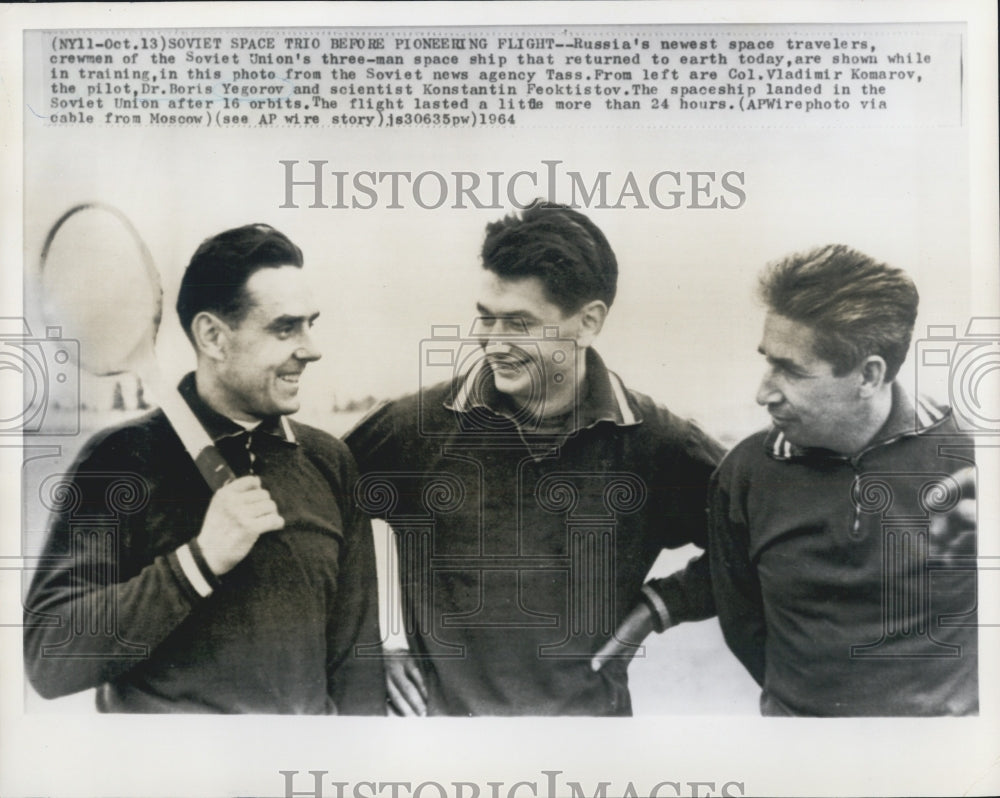 1964 Soviet Space Pioneers Kamarov, Yegorow, and Feoktistov - Historic Images
