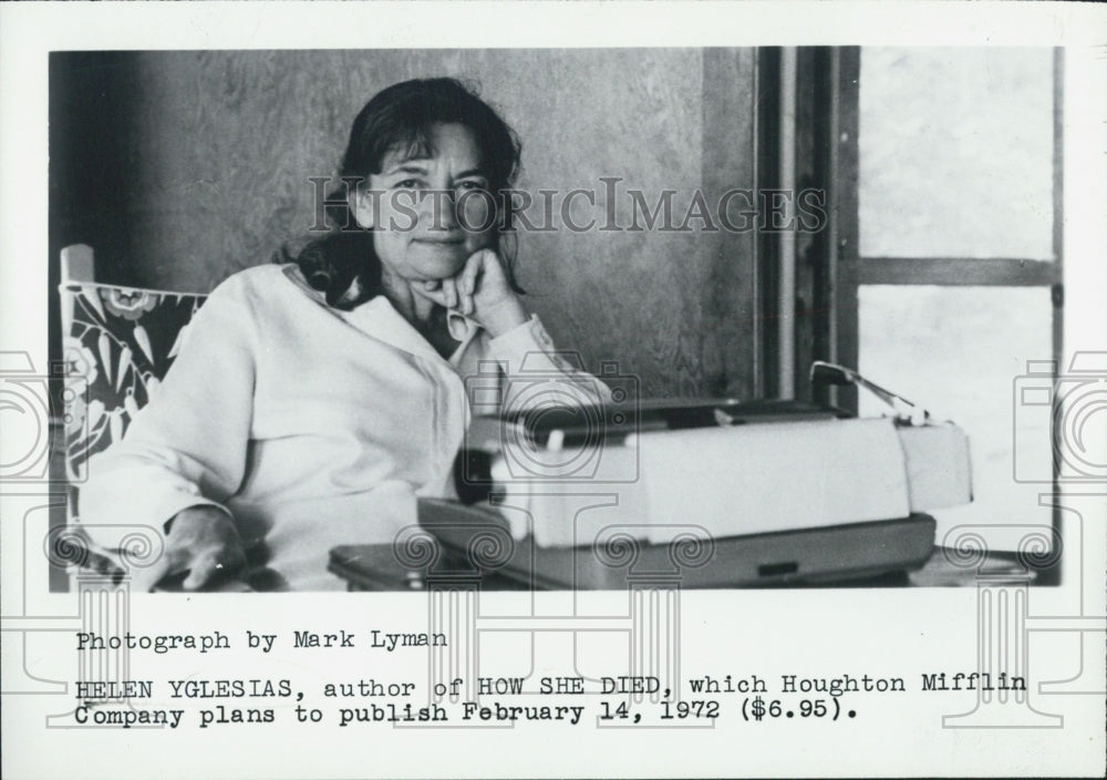 1972 Press Photo Helen Yglesias, author of How She Died - Historic Images