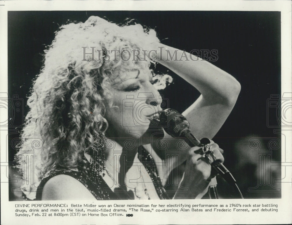 Press Photo The Rose Film Actress Bette Midler Singing Scene - Historic Images