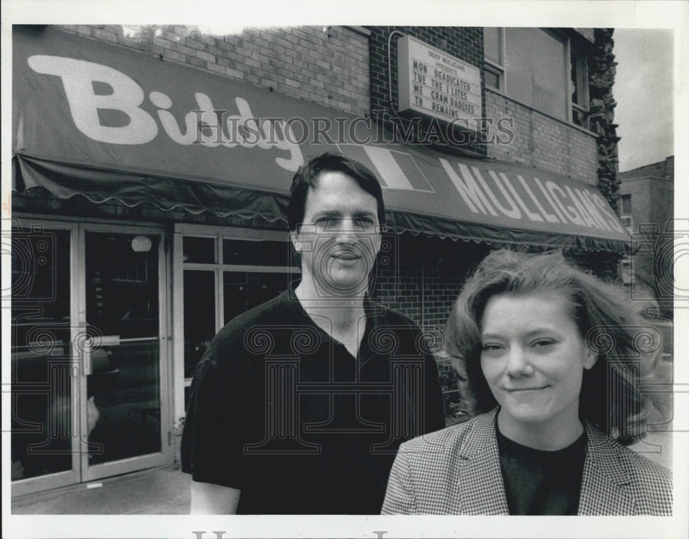 1991 Press Photo Mike Miller and Colleen Rudd, owner of Biddy Mulligan&#39;s - Historic Images