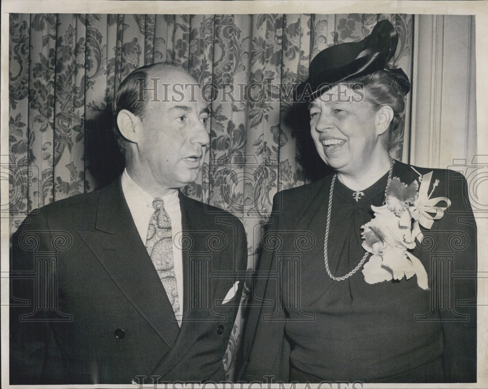 1947 Adlai Stevenson &amp; Mrs Franklin D Roosevelt - Historic Images