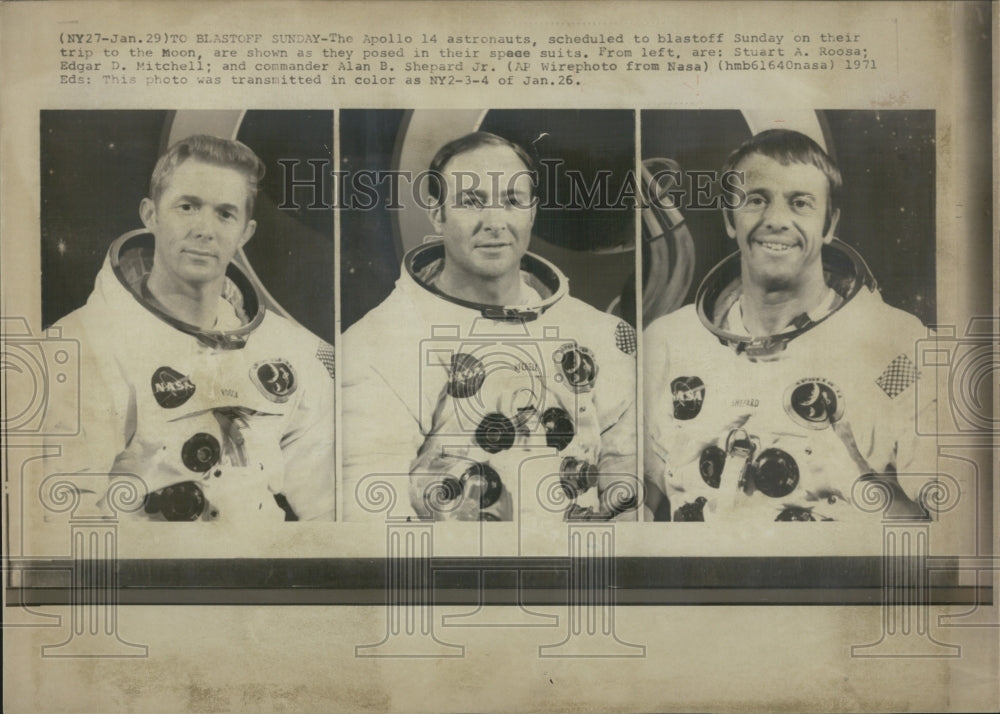 1971 Apollo 14 Astronauts before Blastoff - Historic Images