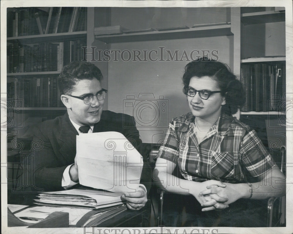 1954 Timothy Nugent, Of Student Rehabilitation Center, With Student - Historic Images