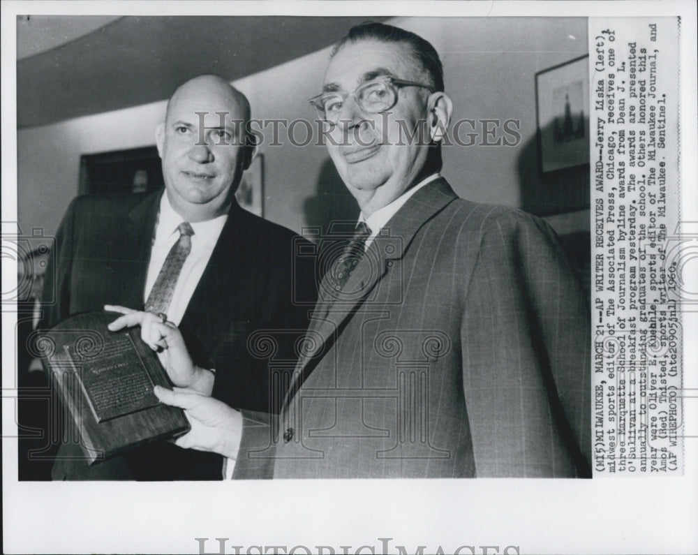 1960 Press Photo Jerry Liska Sport Editor of Associated Press - RSG04549 - Historic Images