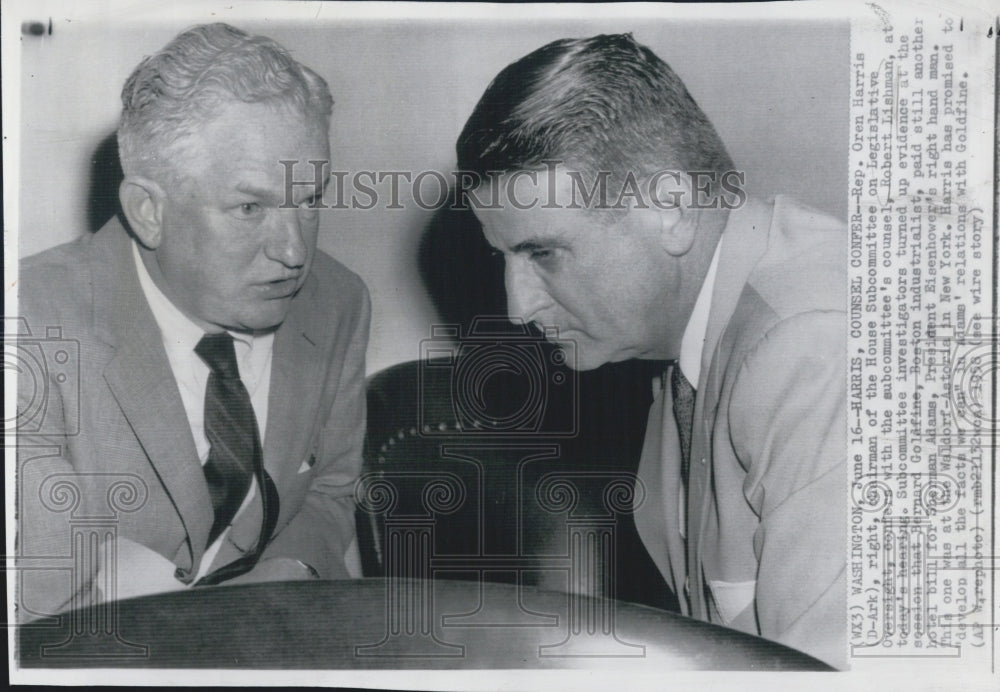 1959 Rep. Oren Harris and Robert Lishman Discuss Hearing - Historic Images