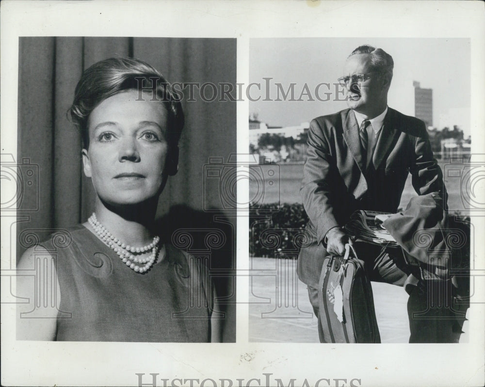 1964 Press Photo Marguerite Higgins &amp; Peter Lisagor Author&#39;s of &quot;Overtime in Hea - Historic Images