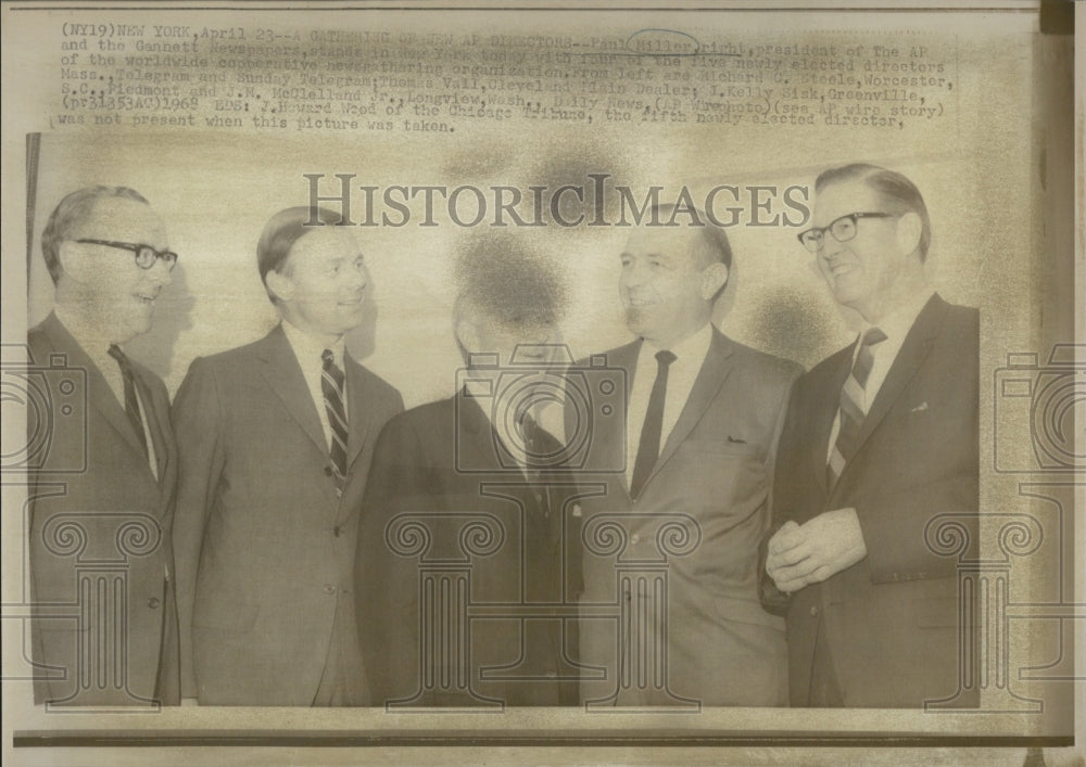 1966 Paul Miller president AP Gannett Newspapers directors - Historic Images